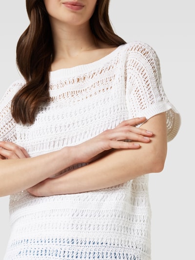 Lauren Ralph Lauren Strickshirt mit Lochmuster Modell 'AMOZIA' Weiss 3