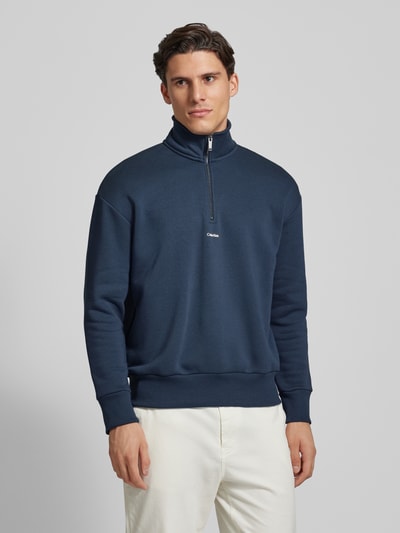 CK Calvin Klein Sweatshirt mit Label-Print Modell 'NANO' Blau 4