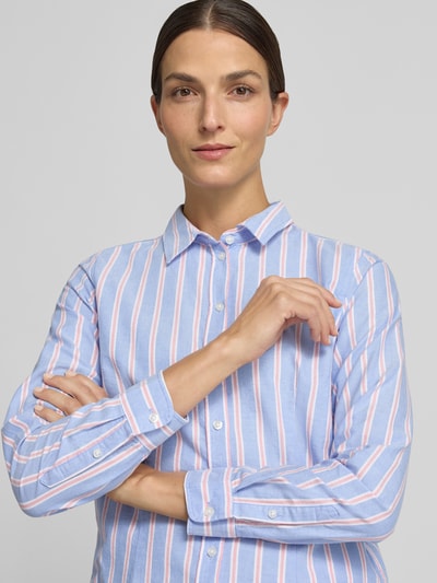 Christian Berg Woman Longline Bluse mit abgerundetem Saum Blau 3