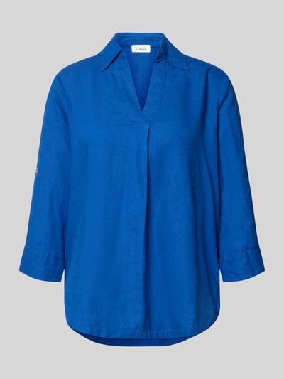 Productfoto, Relaxed Fit Hemdbluse aus Leinen-Viskose-Mix van s.Oliver RED LABEL in effen kleuren, overhemdkraag, mix van linnen en viscose