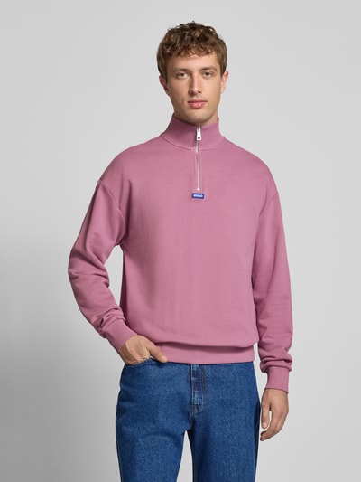 Hugo Blue Regular Fit Sweatshirt aus reiner Baumwolle Modell 'NEELER' Altrosa 4