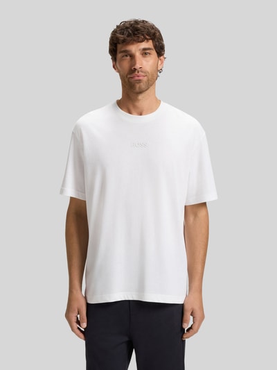 BOSS Green Regular Fit T-Shirt aus reiner Baumwolle Modell 'TEE 10' Weiss 4