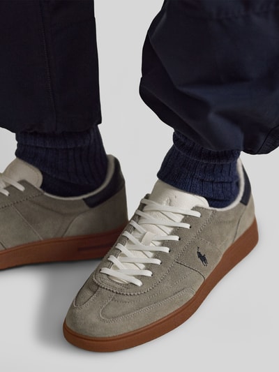 Polo Ralph Lauren Sneaker aus echtem Rindvelours Modell 'BEDFORD' Hellgrau 1