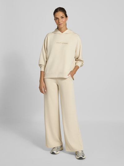 Smith and Soul Wide leg sweatpants met elastische band, model 'SCUBA' Offwhite gemêleerd - 1
