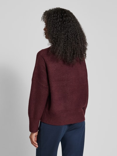 mbyM Gebreide pullover met ronde hals, model 'Gillian' Bordeaux - 5