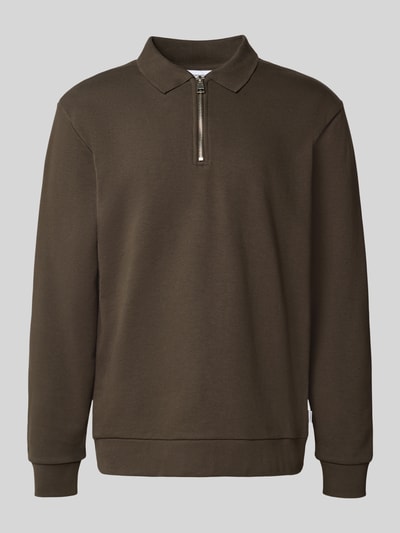 Lindbergh Relaxed Fit Poloshirt mit Label-Detail Schlamm 2