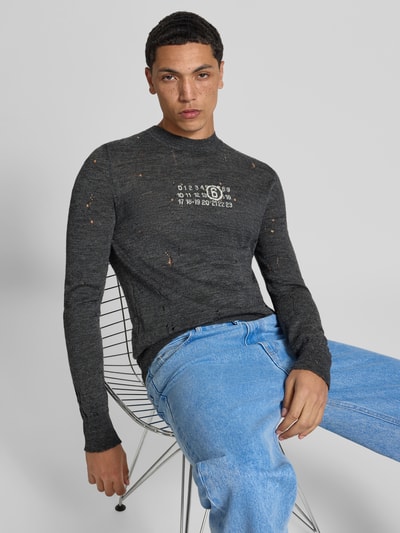 MM6 Maison Margiela Longsleeve aus reiner Schurwolle Anthrazit 3