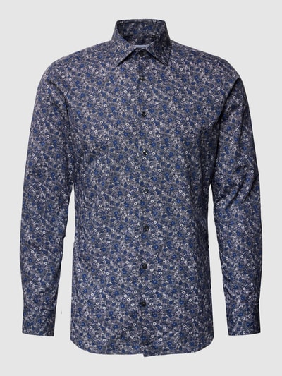 Seidensticker Super SF Super Slim Fit Business-Hemd mit floralem Muster Mittelgrau 2