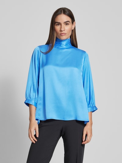 Milano Italy Regular Fit Bluse mit Stehkragen Blau 4