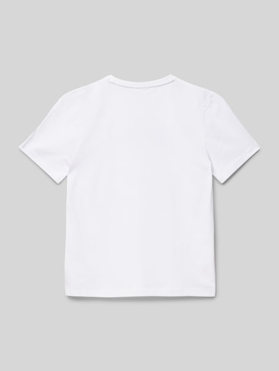 Boss T-shirt met ronde hals en labelprint Wit - 3