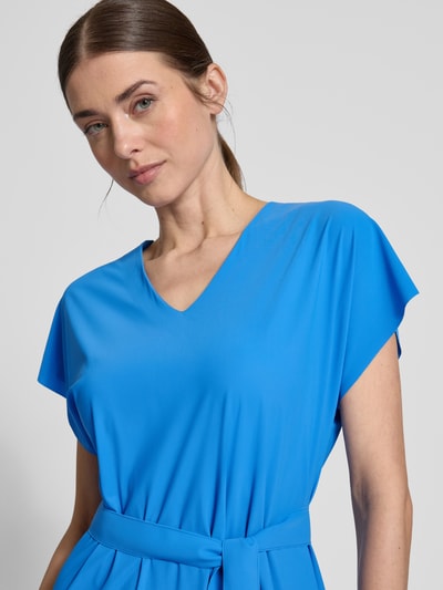 Raffaello Rossi Sukienka midi z wiązanym paskiem model ‘ADINA’ Oceaniczny 3