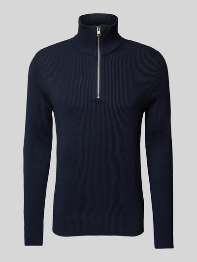 Jack & Jones Strickpullover mit Troyer-Kragen Modell 'PERFECT' Marine 2