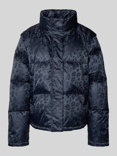 Rich & Royal Kurtka pikowana o kroju relaxed fit ze stójką z podszewką Granatowy 2