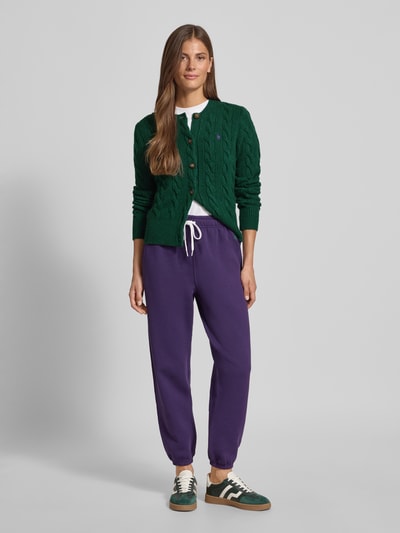 Polo Ralph Lauren Kurtka z dzianiny z mieszanki wełny i kaszmiru ze ściegiem warkoczowym Ciemnozielony 1