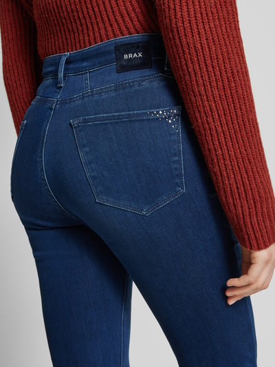 Brax Slim fit jeans met riemlussen, model 'Style.Mary Thermo' Donkerblauw - 3