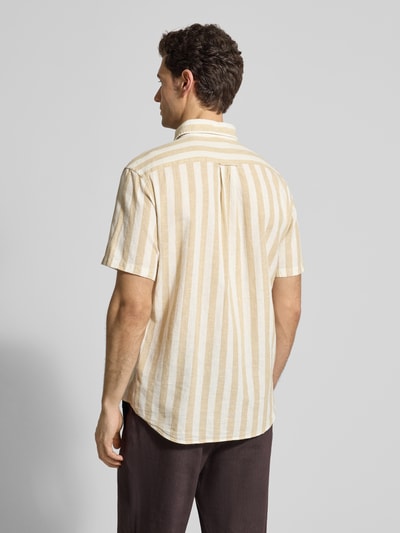 GANT Regular fit vrijetijdsoverhemd van mix van katoen en linnen Beige - 5