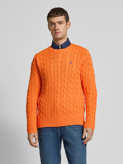 Polo Ralph Lauren Regular Fit Strickpullover aus reiner Baumwolle Modell 'DRIVER' Orange 4