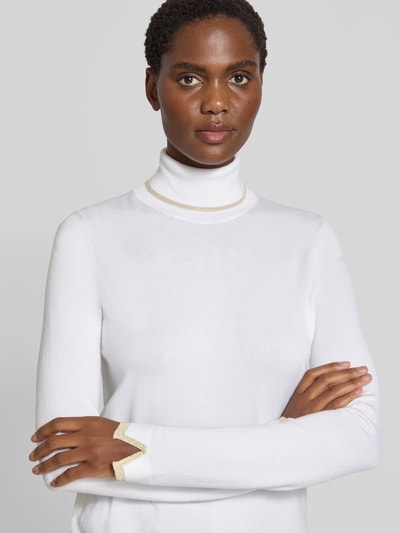 Liu Jo White Strickpullover mit Stehkragen Offwhite 3
