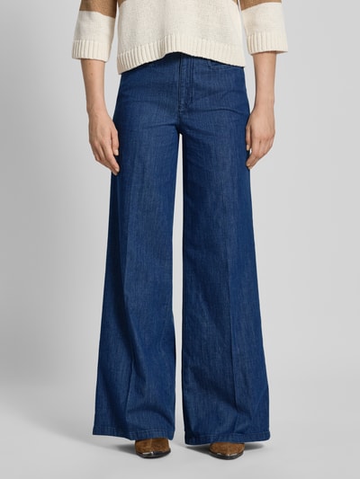 Oui Wide Leg Jeans mit Bügelfalten Jeansblau 4
