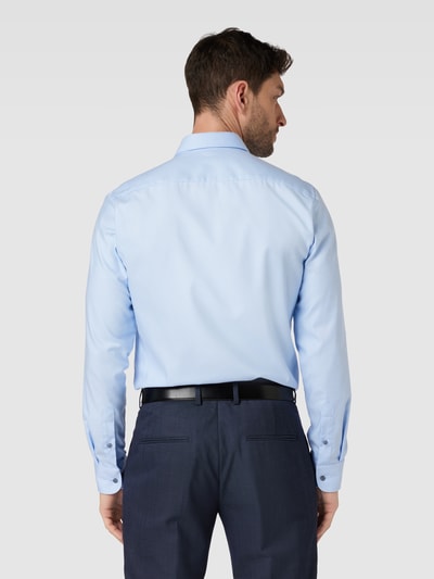 Eterna Slim fit zakelijk overhemd met structuurmotief Bleu - 5