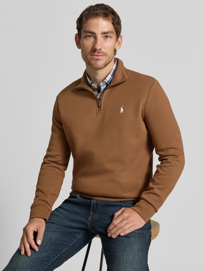 Polo Ralph Lauren Regular Fit Troyer aus Baumwoll-Mix Mittelbraun 3