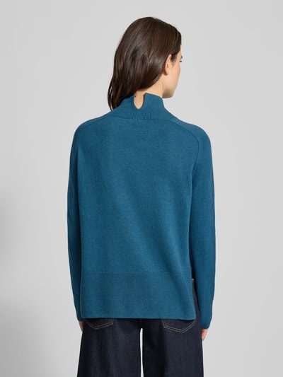 Tom Tailor Regular fit coltrui van een mix van katoen en kasjmier Petrol gemêleerd - 5