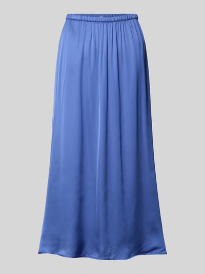 Produktfoto, Midirock aus Viskose Modell 'BOVALOW' von American Vintage, A-Linie, elastischer Bund, blaue glatte Oberfläche