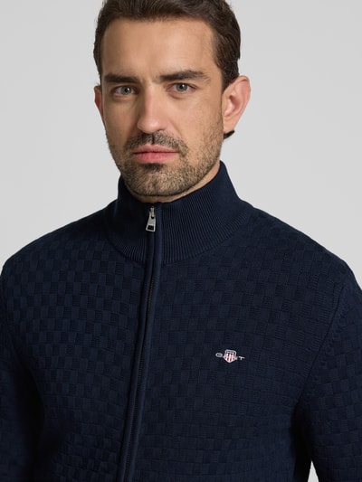Gant Strickjacke mit Strukturmuster Dunkelblau 3
