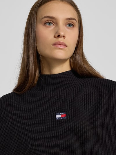 Tommy Jeans Relaxed Fit Strickpullover aus reiner Baumwolle Black 3