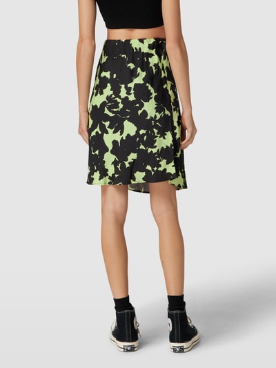 CATWALK JUNKIE Minirok met all-over motief, model 'ACID FLOWER' Neon groen - 5