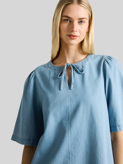 Tom Tailor Denim Regular Fit Freizeitkleid mit Schleifen-Detail Hellblau 3
