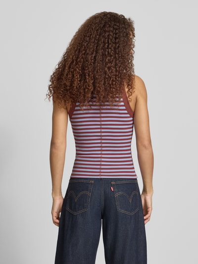 Topshop Tanktop in riblook model 'SANNE' Chocoladebruin - 5
