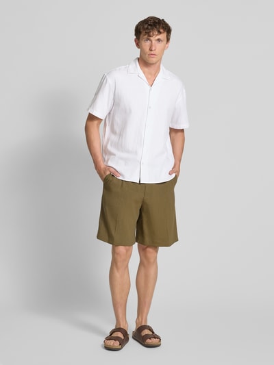 Jack & Jones Premium Regular Fit Freizeithemd aus Baumwoll-Mix mit Leinen-Anteil Modell 'MONTANA' Weiss 1