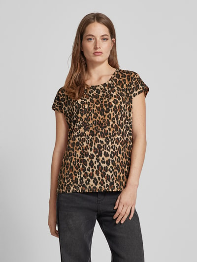 Vero Moda T-Shirt mit Animal-Print Modell 'AVA' Schoko 4