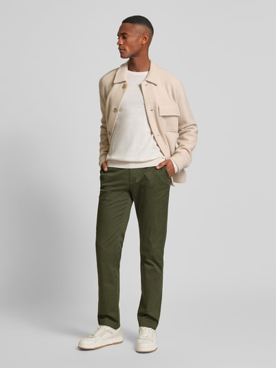 Tommy Hilfiger Straight Leg Chino mit Strukturmuster Modell 'DENTON' Oliv 1