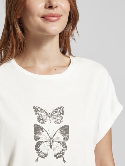 Mango T-Shirt mit Rundhalsausschnitt Modell 'ILUSTRA' Weiss 3