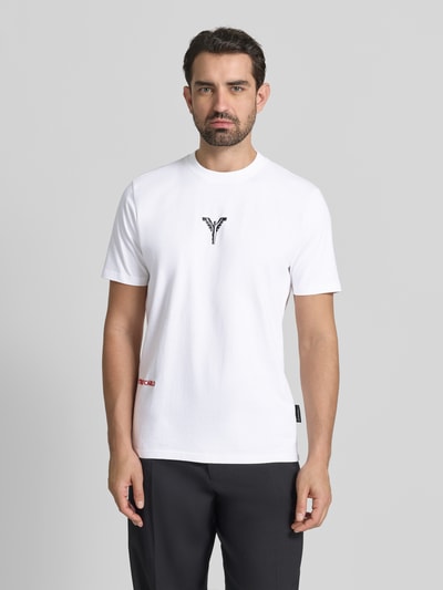 CARLO COLUCCI T-Shirt mit Label-Print Weiss 4