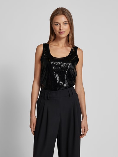 comma Tanktop mit Paillettenbesatz Black 4