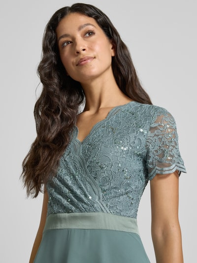 SWING Cocktailkleid mit Spitze und V-Ausschnitt Lind 3