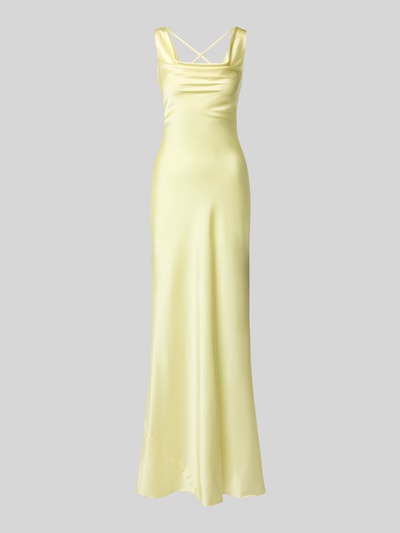 Produktfoto, avondjurk met satijnlook, nauwsluitend model, maxi-jurk, cascadehals, vetersluiting aan de achterkant, ruglengte maat 36: 160 cm, borstwijdte maat 36: 31 cm, Abendkleid met rückseitiger Schnürung van Luxuar