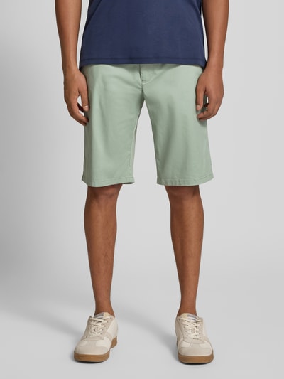 Christian Berg Men Regular fit bermuda met riem Grasgroen - 4