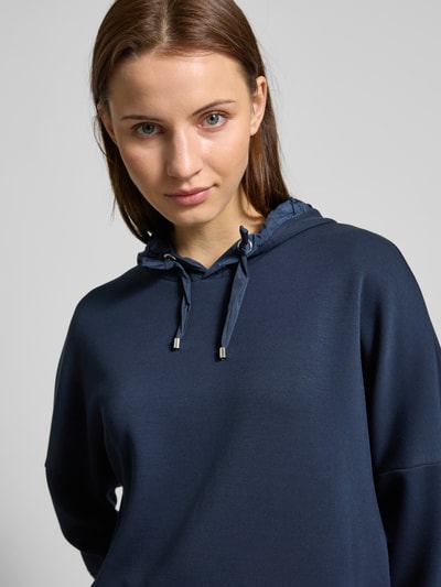 Tom Tailor Cropped Hoodie aus Scuba mit 3/4-Arm  Dunkelblau 3