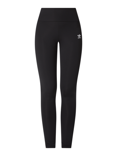 adidas Originals Legginsy sportowe z nadrukami z logo Czarny 2