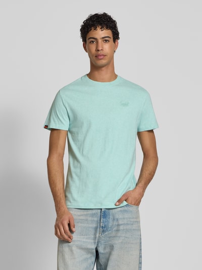 Superdry T-Shirt mit Label-Stitching Mint Melange 4