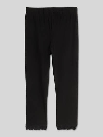 Tom Tailor Denim Slim fit legging van katoenmix met kant Zwart - 2