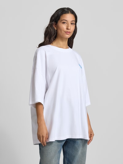 American Vintage Oversized T-shirt met labelprint, model 'GIXY' Wit - 4