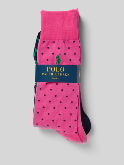 Polo Ralph Lauren Underwear Socken mit Logo-Stitching im 2er-Pack Pink 3