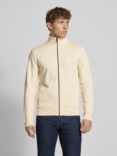 BOSS Orange Regular Fit Sweatjacke aus reiner Baumwolle Ecru 4