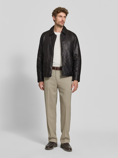 Strellson Regular Fit Jacke aus echtem Lammleder Modell 'KELLAN' Dunkelbraun 1