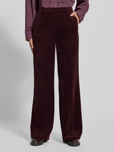 CAMBIO Regular Fit Cordhose mit angedeuteten Taschen Modell 'AMELIE' Pflaume 4